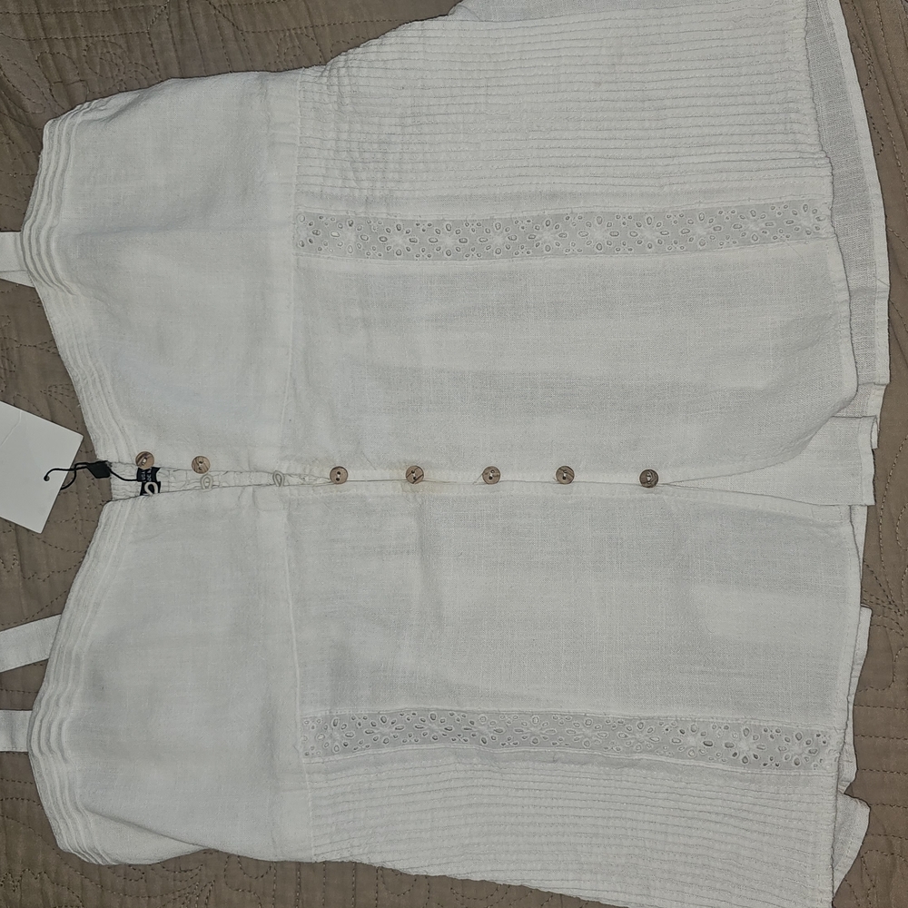 ZARA White Button-Down Sleeveless Top